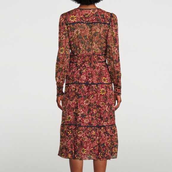 ba&sh Gigi Midi Long Sleeve Floral Dress size XS - Picture 2 of 7